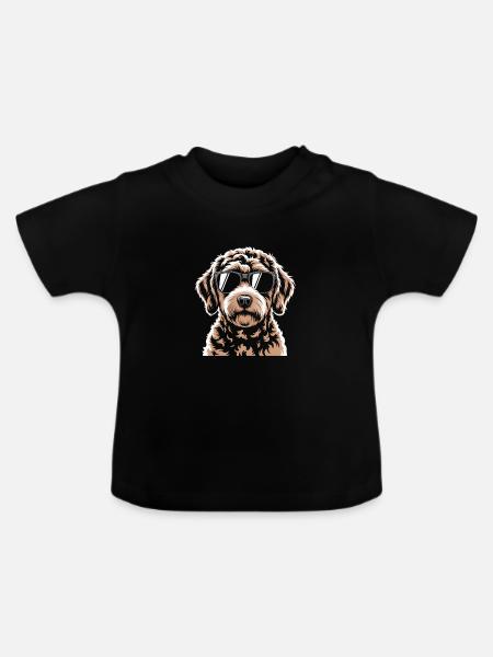 Brauner Labradoodle - Baby Bio-T-Shirt mit Rundhals - Schwarz