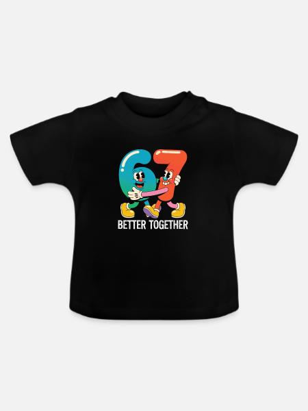 Sechs und Sieben: Besser zusammen - Baby Bio-T-Shirt mit Rundhals - Schwarz