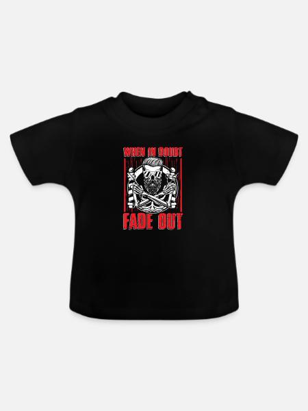 Schädel Fade Out Graphic - Baby Bio-T-Shirt mit Rundhals - Schwarz