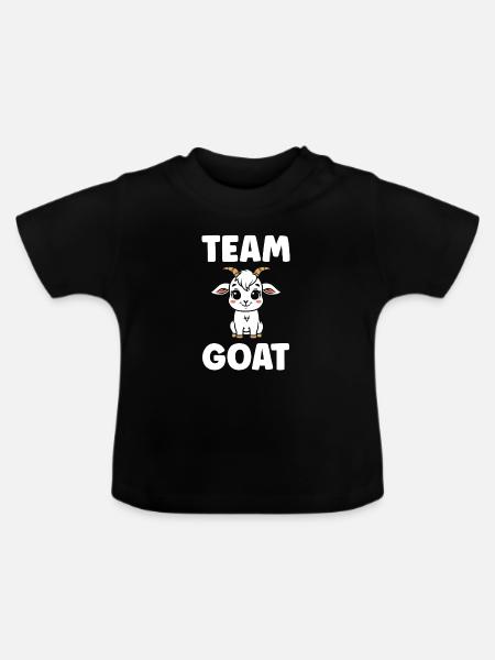 Team Ziegenziegen-Cartoon - Baby Bio-T-Shirt mit Rundhals - Schwarz