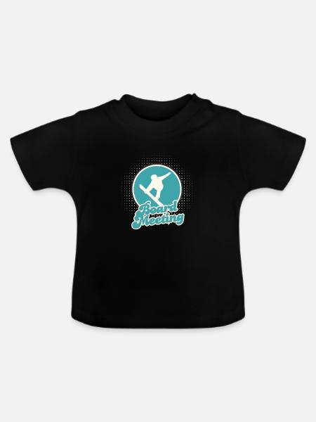 Snowboarding Board Meeting - Baby Bio-T-Shirt mit Rundhals - Schwarz