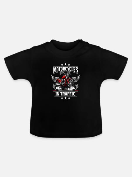 Motorrad-verkehrs-humor, Den Fahrer - Baby Bio-T-Shirt mit Rundhals - Schwarz