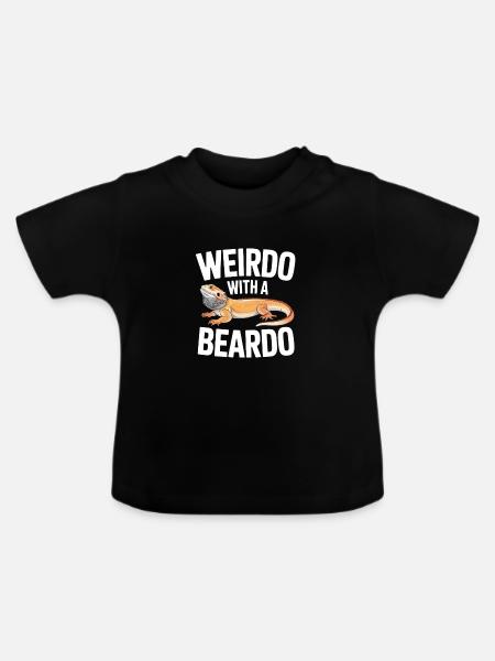 Weirdo mit Bartkind - Baby Bio-T-Shirt mit Rundhals - Schwarz