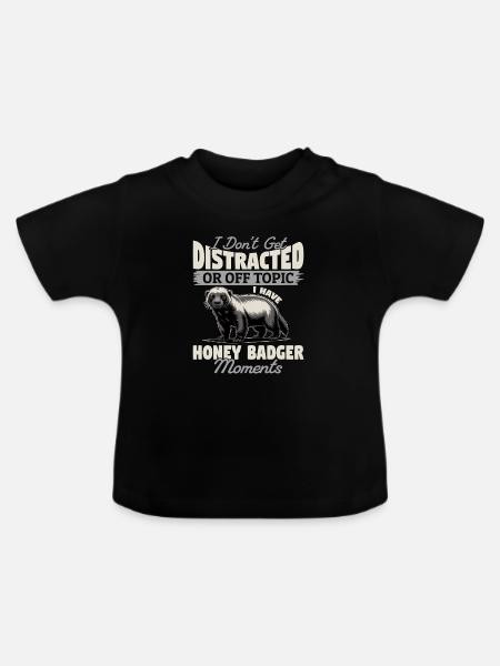 Funny Honey Badger - Baby Bio-T-Shirt mit Rundhals - Schwarz