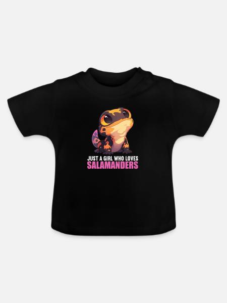 Feuersalamander Salamander - Baby Bio-T-Shirt mit Rundhals - Schwarz