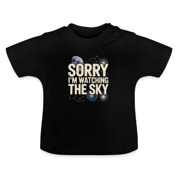 Astronomer Galaxy Outerspace Universe Astronomy - Baby Organic T-Shirt with Round Neck - black - Front
