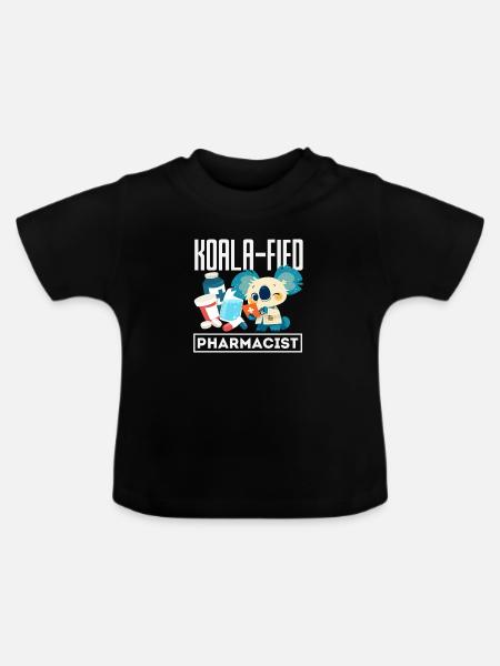 Koala-apotheker Pharmazietechniker - Baby Bio-T-Shirt mit Rundhals - Schwarz
