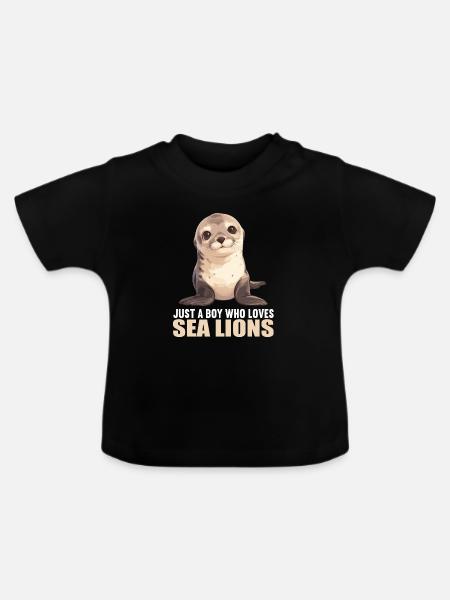 Seelöwen Seelöwe - Baby Bio-T-Shirt mit Rundhals - Schwarz