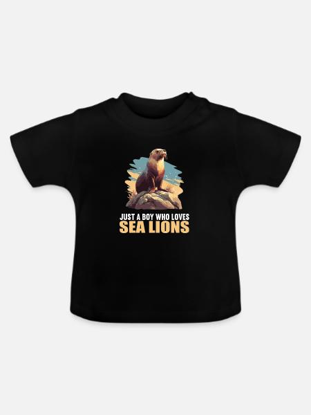 Seelöwen Seelöwe - Baby Bio-T-Shirt mit Rundhals - Schwarz