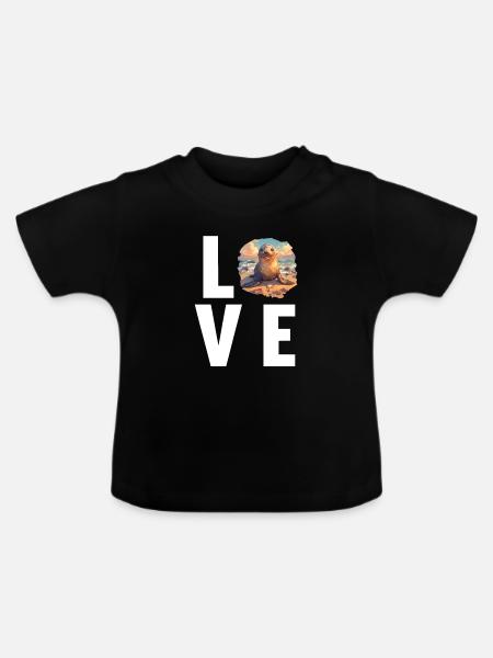 Seelöwen Seelöwe - Baby Bio-T-Shirt mit Rundhals - Schwarz
