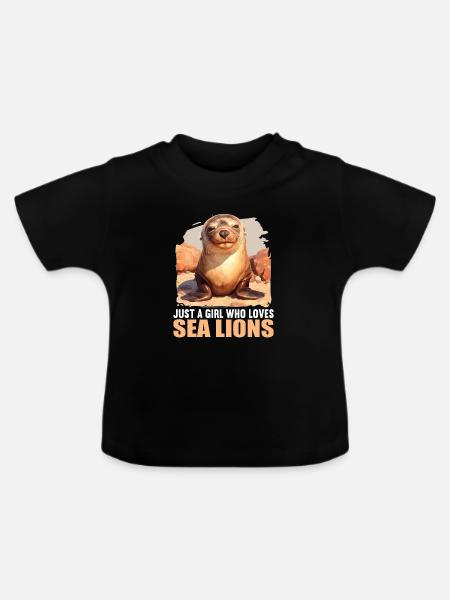 Seelöwen Seelöwe - Baby Bio-T-Shirt mit Rundhals - Schwarz