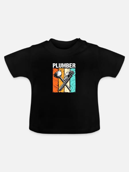 Klempner Installateur - Baby Bio-T-Shirt mit Rundhals - Schwarz