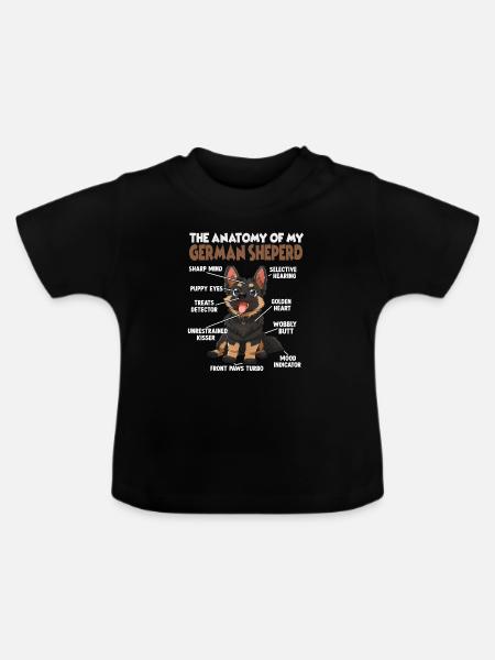 Schäferhund Gassi T Hundehalter Schäferhund - Baby Bio-T-Shirt mit Rundhals - Schwarz