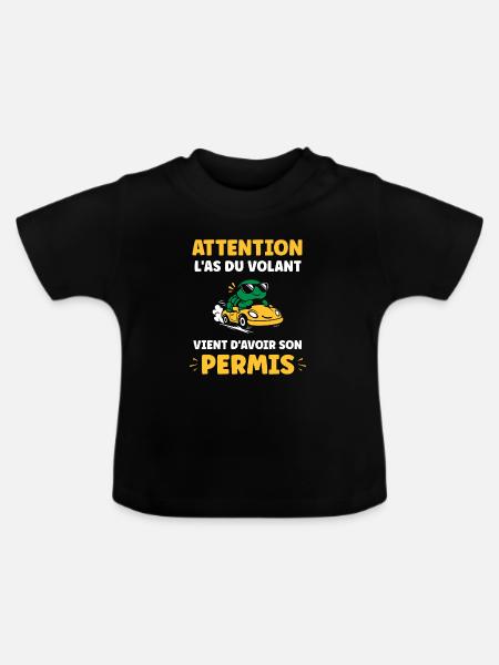 Führerschein-Humor - Baby Bio-T-Shirt mit Rundhals - Schwarz