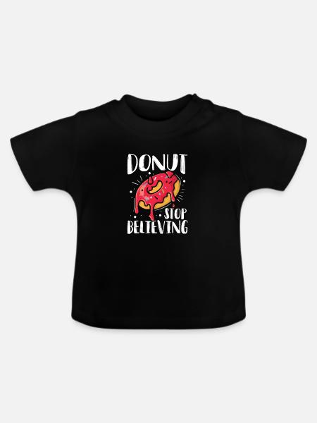 Donut Fastfood - Baby Bio-T-Shirt mit Rundhals - Schwarz