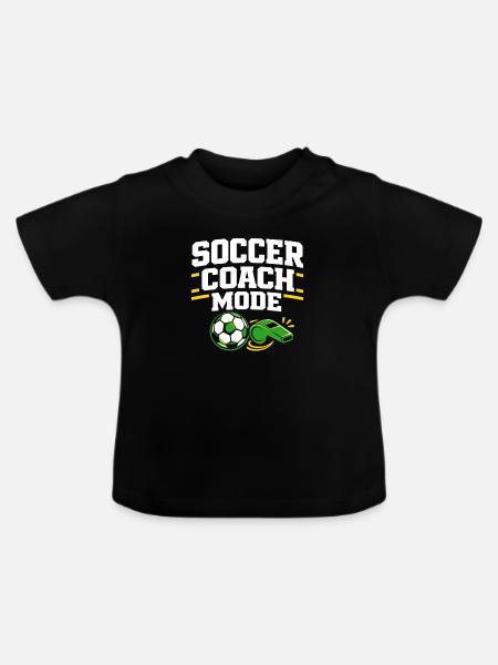 Fußballtraining Jugend-sport-trainer - Baby Bio-T-Shirt mit Rundhals - Schwarz