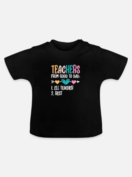 ELL-Lehrer englische Sprache - Baby Bio-T-Shirt mit Rundhals - Schwarz