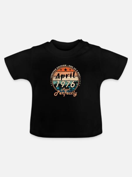Jubiläumsjahrgang April 1976 - Baby Bio-T-Shirt mit Rundhals - Schwarz