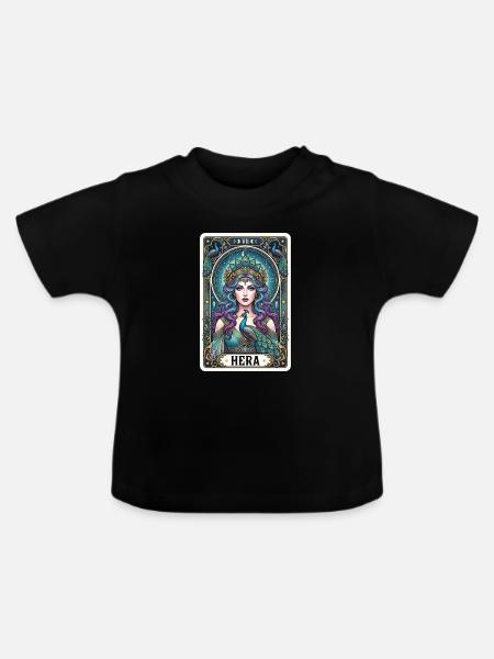 Hera Tarotkarte - Baby Bio-T-Shirt mit Rundhals - Schwarz