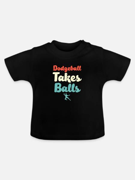 Völkerball braucht Bälle - Baby Bio-T-Shirt mit Rundhals - Schwarz