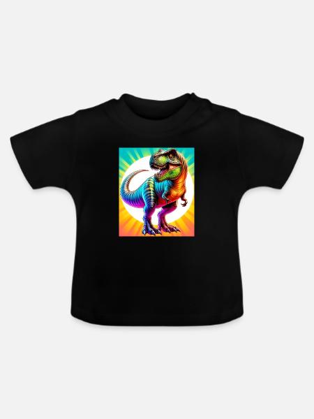 Dinosaurier - Baby Bio-T-Shirt mit Rundhals - Schwarz