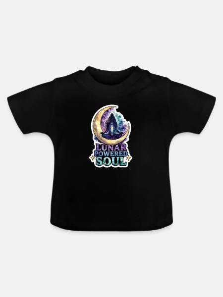 Mondmeditation, Mondachtsamkeit, Spirituell - Baby Bio-T-Shirt mit Rundhals - Schwarz
