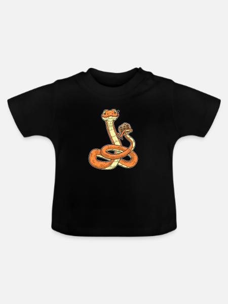Schlange Cookie - Baby Bio-T-Shirt mit Rundhals - Schwarz
