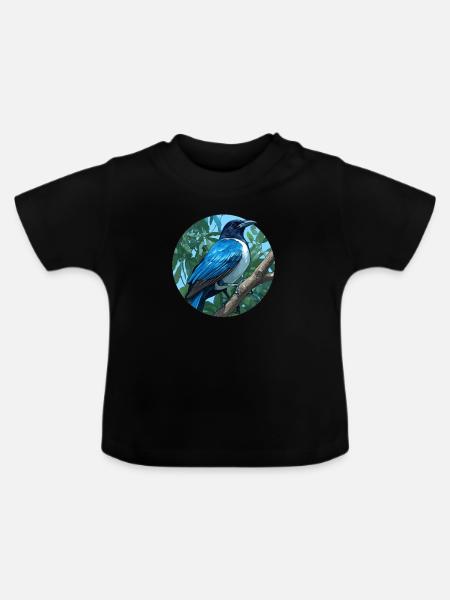 Elstern Elster - Baby Bio-T-Shirt mit Rundhals - Schwarz