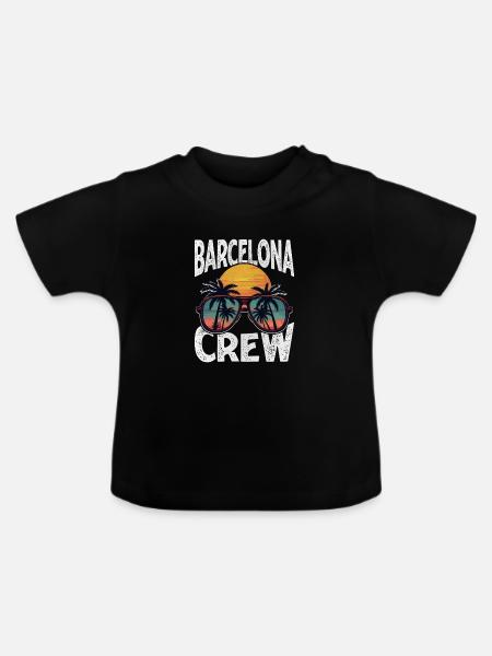 Barcelona Crew - Baby Bio-T-Shirt mit Rundhals - Schwarz