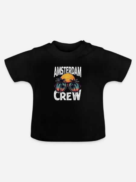 Amsterdam Crew - Baby Bio-T-Shirt mit Rundhals - Schwarz