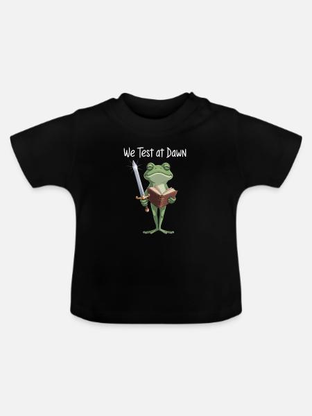 Dawn Quest Froschschwert & Buch - Baby Bio-T-Shirt mit Rundhals - Schwarz