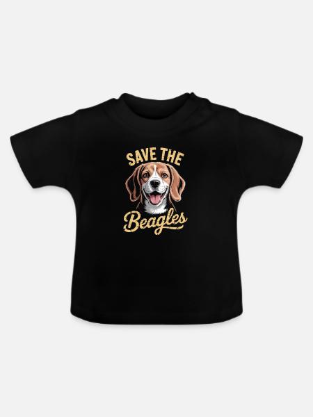Rettet die Beagles - Baby Bio-T-Shirt mit Rundhals - Schwarz