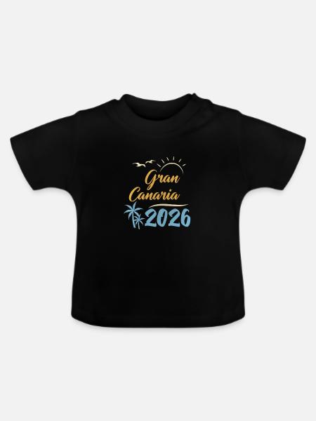 Gran Canaria 2026 - Baby Bio-T-Shirt mit Rundhals - Schwarz