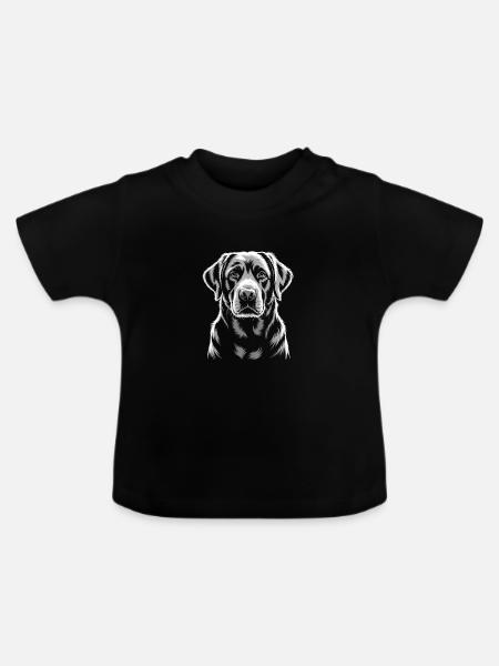 Labrador - Baby Bio-T-Shirt mit Rundhals - Schwarz