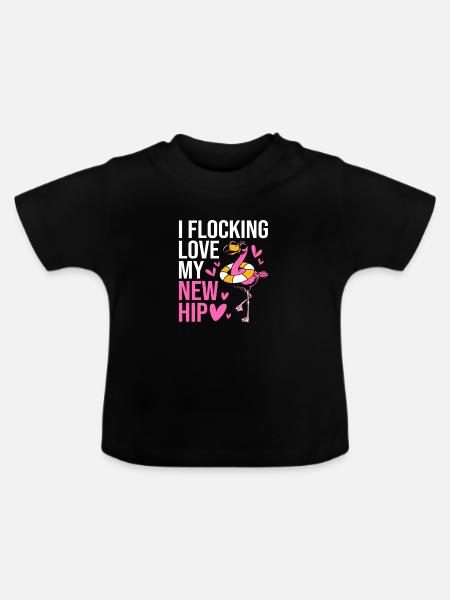 Hüften Hüfte Hüftgelenk - Baby Bio-T-Shirt mit Rundhals - Schwarz