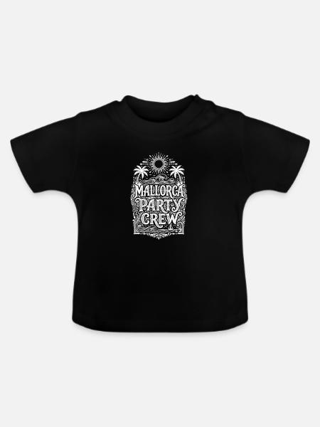 Mallorca Party Bande - Baby Bio-T-Shirt mit Rundhals - Schwarz