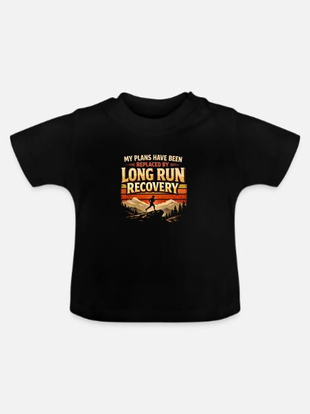 Pläne gestrichen | Long Run Erholung - Baby Bio-T-Shirt mit Rundhals - Schwarz