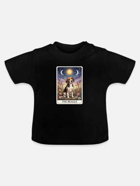 Beagle Tarotkarte - Baby Bio-T-Shirt mit Rundhals - Schwarz