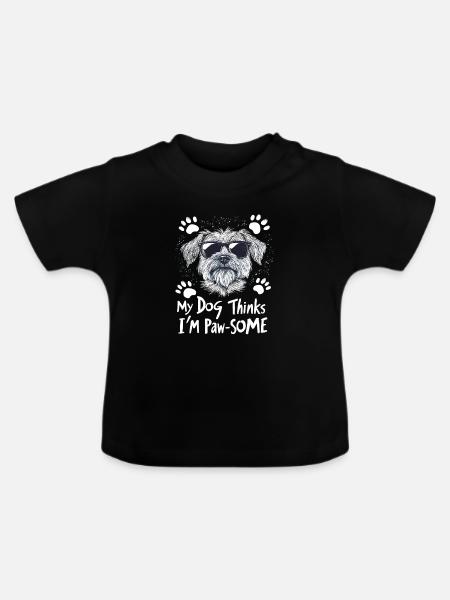 Pawsome Dog Besitzer - Baby Bio-T-Shirt mit Rundhals - Schwarz