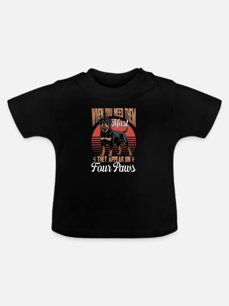 Rottweiler Rottie Dog Breed - Baby Bio-T-Shirt mit Rundhals - Schwarz