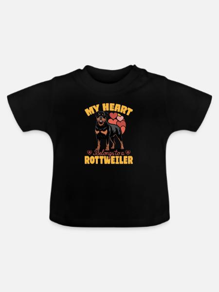 Rottweiler Rottie Dog Breed - Baby Bio-T-Shirt mit Rundhals - Schwarz