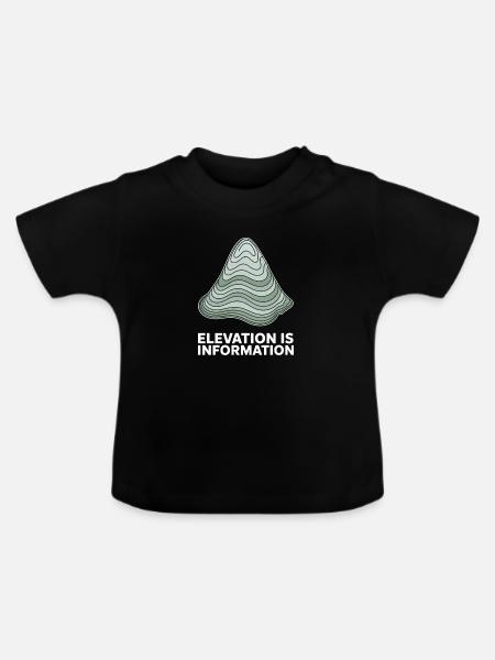 Elevation Is Information Topografische - Baby Bio-T-Shirt mit Rundhals - Schwarz