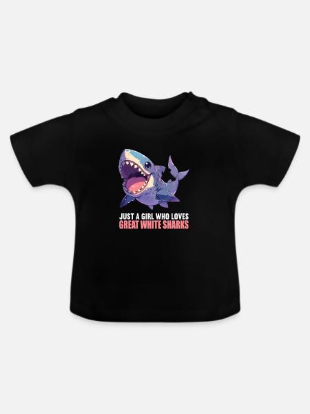 Weißer Haie Weißer Hai - Baby Bio-T-Shirt mit Rundhals - Schwarz