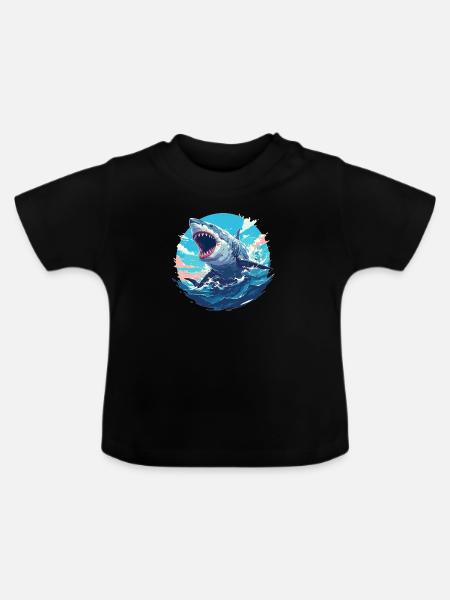 Haie Hai - Baby Bio-T-Shirt mit Rundhals - Schwarz