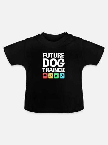 Hundetrainer - Baby Bio-T-Shirt mit Rundhals - Schwarz