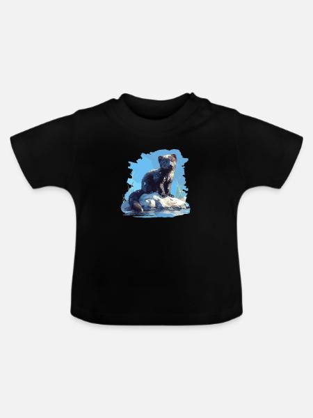 Nerze Nerz - Baby Bio-T-Shirt mit Rundhals - Schwarz
