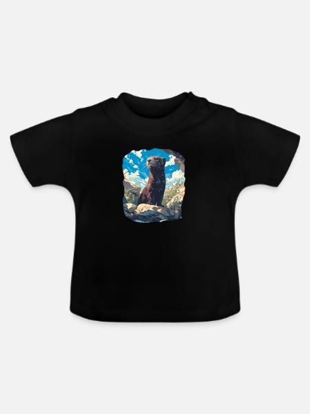 Nerze Nerz - Baby Bio-T-Shirt mit Rundhals - Schwarz