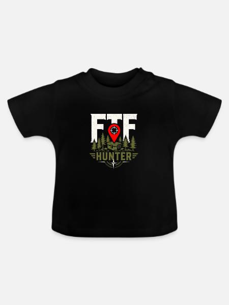 FTF Hunter GPS Schatzsuche-Design - Baby Bio-T-Shirt mit Rundhals - Schwarz
