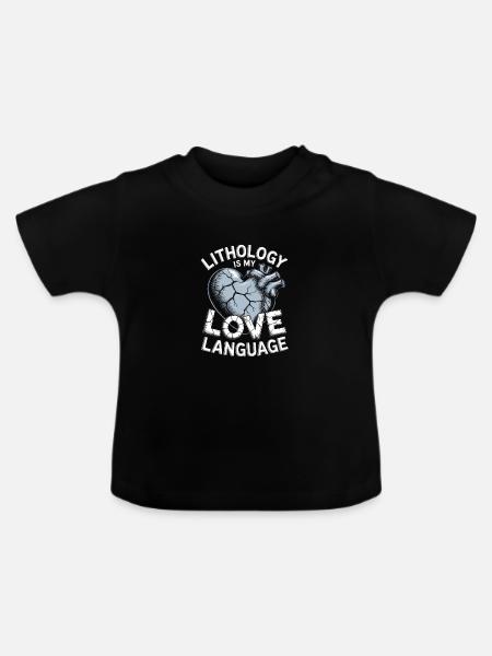Lithologie Liebessprache - Baby Bio-T-Shirt mit Rundhals - Schwarz
