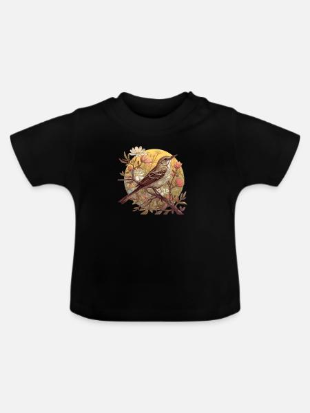 Spottdrosseln Spottdrossel - Baby Bio-T-Shirt mit Rundhals - Schwarz